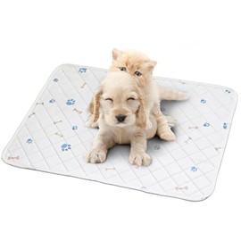 Newentor Washable Pet Bedding and Incontinence Pad - Set of 2 L White