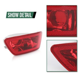 LQI 2pcs Red LED Rear Bumper Fog Tail Brake Lights Compatible with Jeep Compass 2011-2016, Fit for Jeep Grand Cherokee 2011-2021 (not fits Jeep Cherokee), Fits Dodge Journey 2012-2020 57010716AC