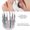 LIXIMMAZN 12 Holes Acrylic Rotatable Tweezers Holder, Eyelash Makeup Grafting