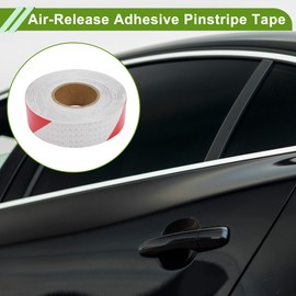 HOPESPANNER Universal 164.04ft x 1.97" Air-Release Adhesive Pinstripe Tape Automotive Pinstriping Tape PVC Red,White