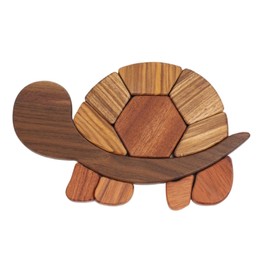 Wooden Puzzle Toy for Toddlers Ages 1-3, Montessori Educational Turtle Puzzles for Baby 2 Year Old, Preschool Animal Learning Toys for Kids Boys Girls, Solid Wood Jigsaw with Picture Frame Design