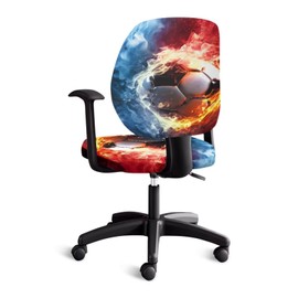 ELEDIZI Office Chair Cover Football Cool Gaming Chair Cover Home Office Chair Seat and Back Cover Sports Theme Computer Chair Covers Stretchable 2 Piece Rolling Chair Cover Slipcover Universal