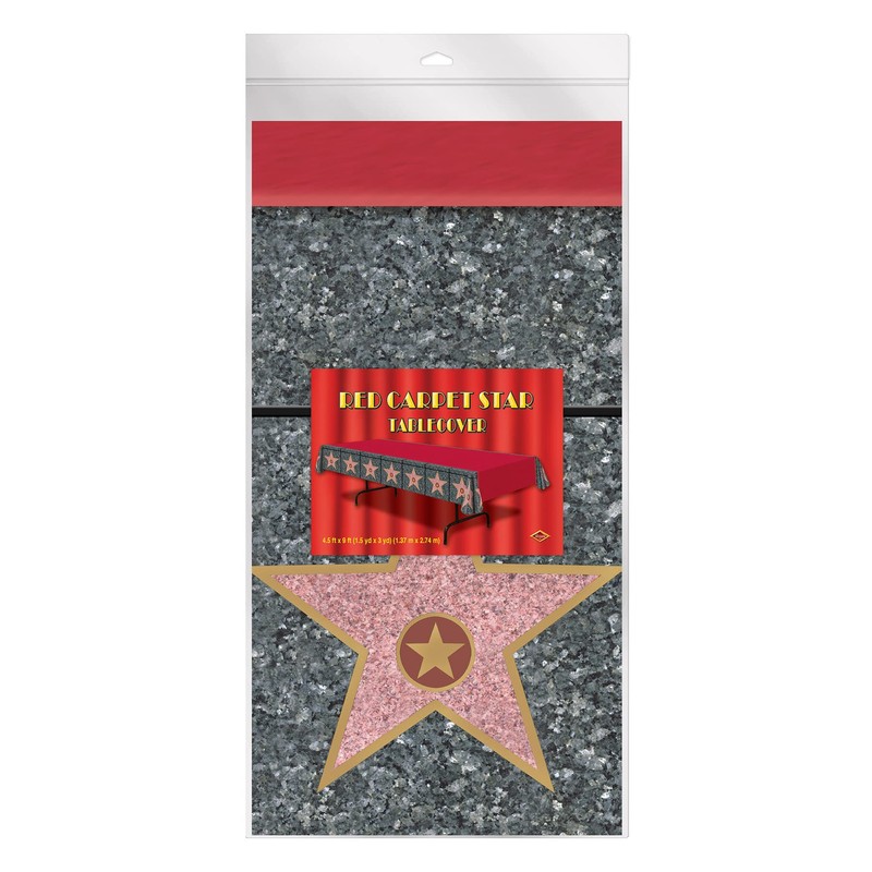 Beistle Red Carpet Star Tablecover