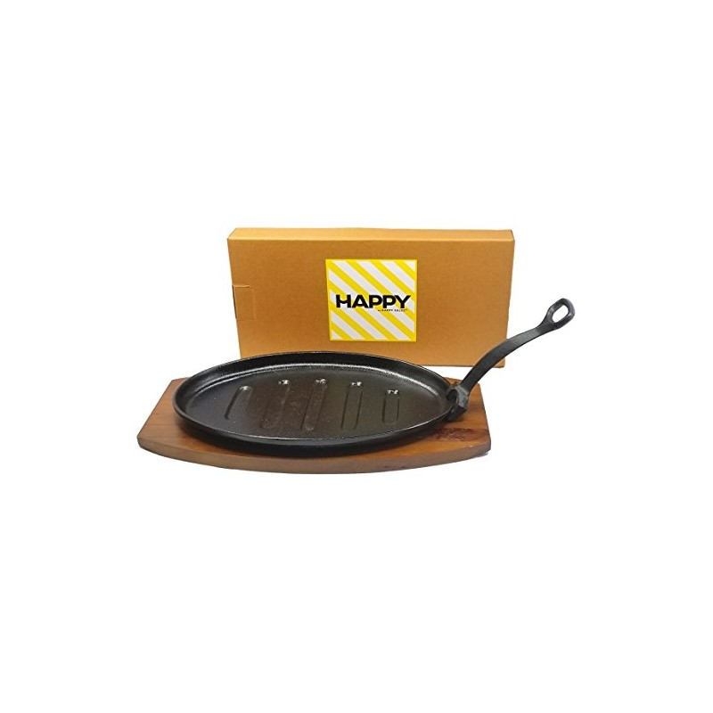 Happy Sales HSS-TBSP2, Cast Iron Steak Plate Set Medium 5.5"