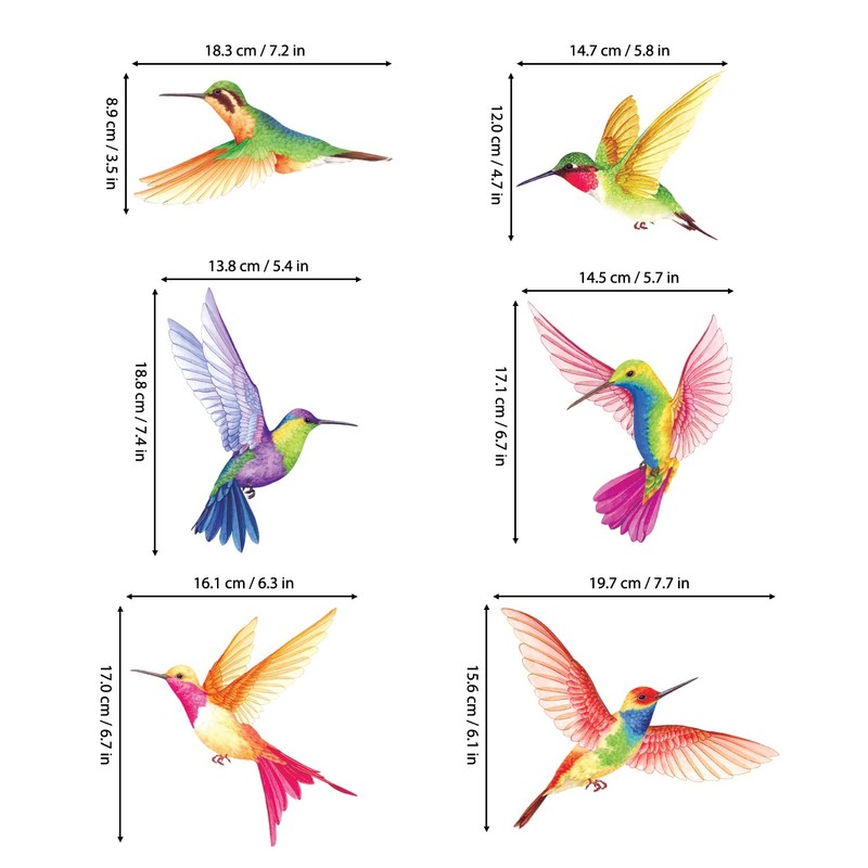 BASHOM DS2-4002 Hummingbird Wall Sticker Birds Wall Sticker Hummingbird Wall