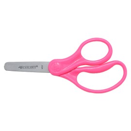 Westcott 15967 Right- and Left-Handed Scissors, Classic Kids' Scissors, Back to School, Classroom Supplies, Ages 4-8, 5-Inch Blunt Tip, Neon Pink