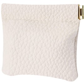SZUSHINE Leather Squeeze Coin Purse Pouch Change Holder For Unisex (White)