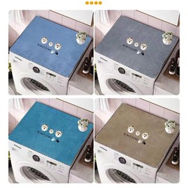 Washing Machine Top Cover Dust-Proof Washer and Dryer Covers Washer And Dryer Top Covers Anti-Slip Fridge Dust Cover 26In x 35In /65cm x 90cm - Khaki