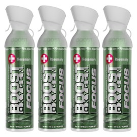 Boost Oxygen Large Focus Rosemary Aroma 10 Liter Canister | All-Natural Resiratory Support for Aerobic Recovery, Altitude, Performance and Health (4 Pack)