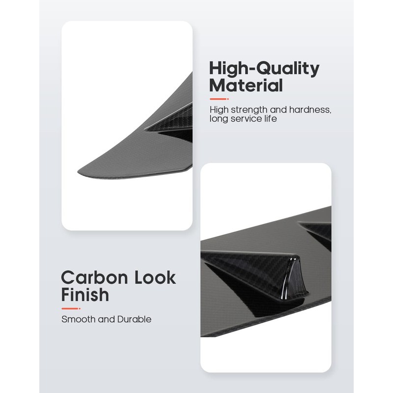 FINDAUTO ABS Rear Roof 9 Shark Fin Style Spoiler Wing