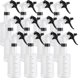 Eccliy 12 Pcs 16 Oz Plastic Spray Bottle, Adjustable Empty Reusable Sprayer for Cleaning, Planting, Water, Bathroom and Kitchen, BBQ, Commercial and Residential (Measurement,Black)