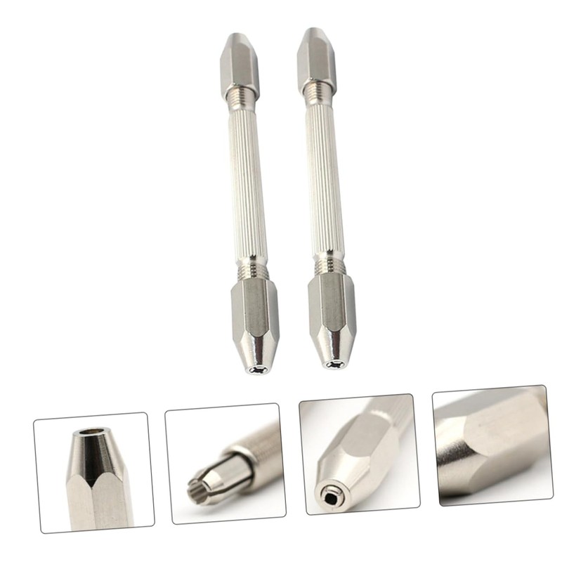 LALAFINA 3sets Mini Hand Drill Pin Vise Hexagonal Double Head