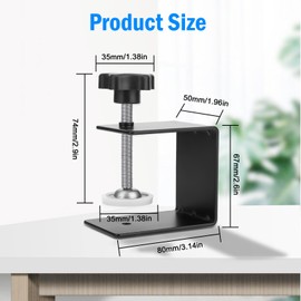 EEEKit 2Pcs C-Clamp,Heavy Duty C-Clamp Base Stand Stainless Steel Tiger Clamp,Drawer Front Clamp Metal Desk Mounting Clamp for Woodworking Fixed Repair Home Improvement