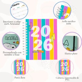 Agenda 2026 Mod Contadora Kawai Personalizada Y Stickers