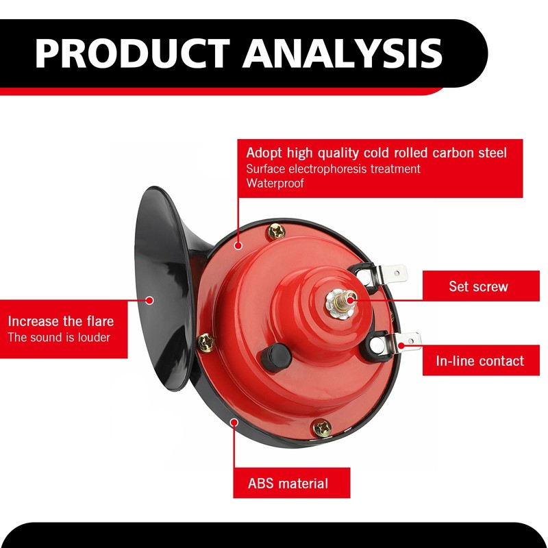 Downhill 2 PCS 300DB Super Loud Train Horns, 12V Waterproof