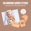 French Cafe-Themed Wooden Toys Set, Natural Wooden Play Food, Handcrafted