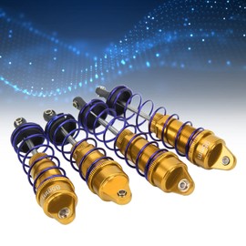 RC Car Shock Absorber Aluminum Alloy Hydraulic Adjustable Portable Balance Drive Front Rear RC Shock Absorber for 1/10 RC Vehicle (Gold)