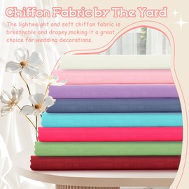 VACVELT Sage Green Chiffon Fabric by The Yard, 60 Inch Wide Chiffon Sheer Fabric Bolt Wedding Draping Fabric, Soft Chiffon Fabric for Wedding Arch Draping Backdrop, Party Decoration (Pre-Cut, 1 Yard)