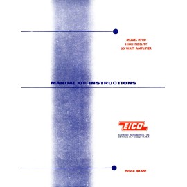 EICO Model HF-60 Hi-Fi Amplifier Operating and Construction Manual