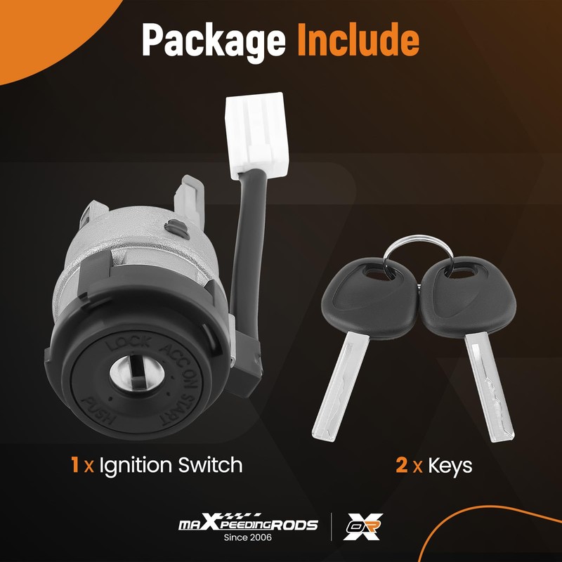 maXpeedingrods Ignition Switch & Lock Cylinder Set W/2Keys Fit for