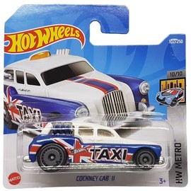 Hot Wheels - Cockney Cab II - HW Metro 10/10 - HCX10 - Short Card - British Taxi - UK Flag - Mattel 2022