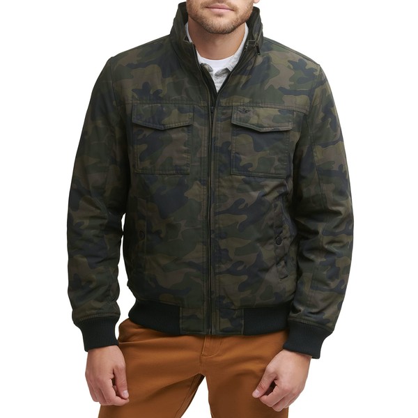 Dockers Men's Regular Quilted Lined Flight Bomber Jacket, Camouflage, X-Large