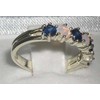 LetsBuySilver 925 Sterling Silver Real Genuine Opal & Sapphire Womans