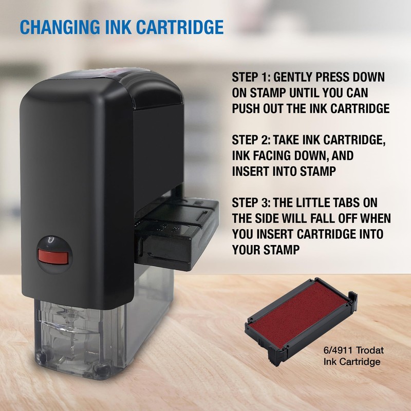 IDEAL Self Inking Stamp – Copy – Red Ink, Impression