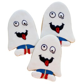 1 Dz. Trick or Treat Ghost Cookies! Great for the classroom! Themed Party Favors or Gift!