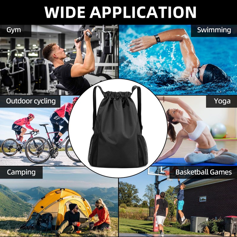 Vnezakl Drawstring Backpack Bags Bulk Water Resistant String Sport Gym