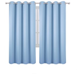 LEMOMO Sky Blue Thermal Blackout Curtains/52 x 72 Inch/Set of 2 Panels Room Darkening Curtains