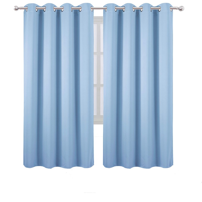 LEMOMO Sky Blue Thermal Blackout Curtains/52 x 72 Inch/Set of