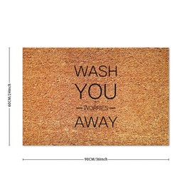 DecStic Wash You Worries Away Coir Mat Bible Verse Doormat Farmhouse Thick Durable Non Slip Mat for Porch Patio Front Entry Apartment 24x36in