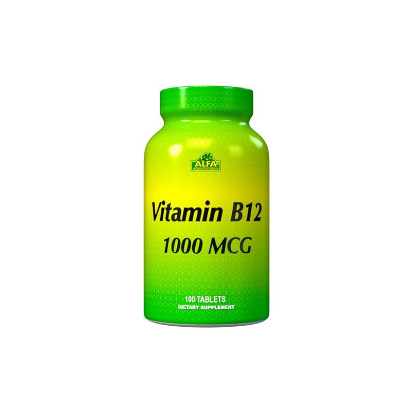 ALFA VITAMINS Vitamin B12 1000 Mcg 100 Tablets. Immune System.