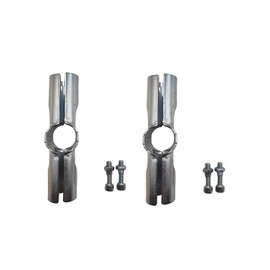 180 Degree Structural Pipe Connector, 1" Stainless Steel Rail Clamps, Metal Fittings with Bolts and Nuts (2 Set)