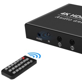 Video Wall Controller HDMI 1X4,Splicing Professional Processor with 4 HDMI+3.5mm Audio Output 180 Degree Rotate TV Wall Display 8 Splicing Modes 1x1, 1x2, 1x3, 1x4, 2x1, 3x1,4x1, 2x2