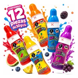 Caramelos Líquidos Bibi Pop Frutales 12 Unidades Las Delicias