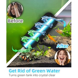 COOSPIDER Aquarium Filter U-Very Suitable for 10-45 Gallon Tank, 158GPH Small Fish Tank Filters for Green Control, Powerful Internal Submersible Pump for Turtle Tank, Air Supply & Oxygen Enhancement