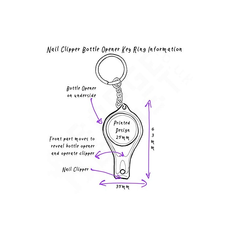 I Love Bali Nail Clippers Bottle Opener Metal Keyring, silver