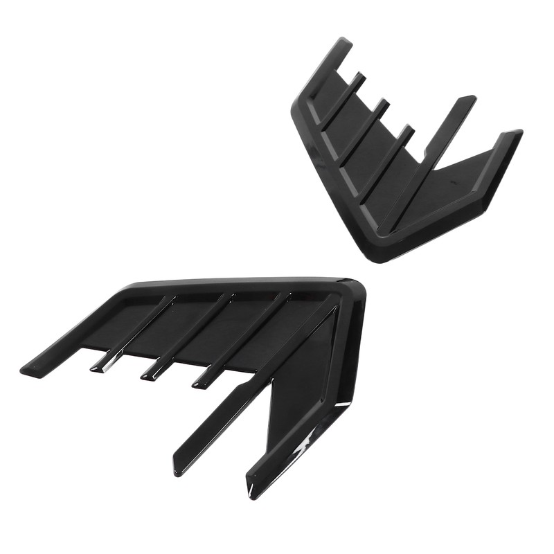 2Pcs/Set Car Side Cover Air Vent Trim Glossy Black Rubber
