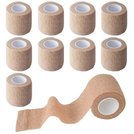 Gondiane 9 Pack 2" x 5 Yards Self Adhesive Bandage Wrap Self Stick Wrap for Ankle, Wrist, Finger, Sports, Breathable Cohesive Vet Tape for Pets (Skin Color)
