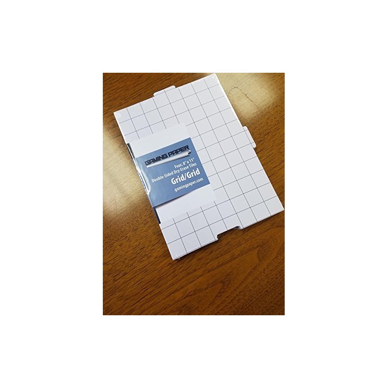 4 Pack Gaming Paper Wet/Dry Erase Tiles 1" Grid