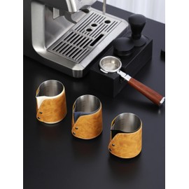 Coosigar Handleless Milk Frothing Pitcher 450ml/15oz,304 Stainless steel Espresso Steaming Pitcher,milk frother cup,Milk Jug Cup,Latte Art(Blue)