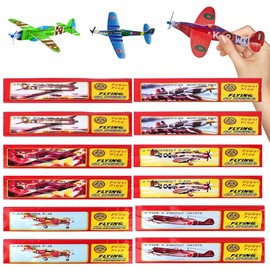 Polystyrene Flyer Set, Mixed Individually Packed Gliders, Styrofoam Gliders, Aviator Throwing Gliders, Classic Party Bags for Children's Birthday, Ideal for Flight Enthusiasts (12 Pieces)