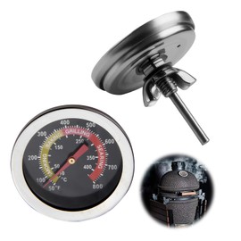 2 Pcs BBQ Grill Thermometer Gauge Dial 1.65" 42mm,Charcoal Smoker Barbecue Grill Thermometer Stainless Steel BBQ Temperature Gauge Compatible with Weber Charbroil Kamado Outback and More