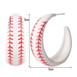 Baseball Earrings for Women Acrylic Sports Hoop Earrings Gift for Baseball Softball Moms