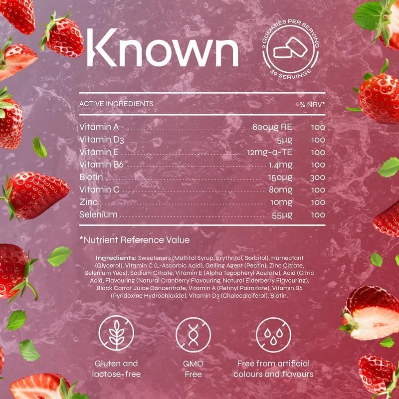 Known Tasty Sugar Free Hair, Skin & Nails Gummies –