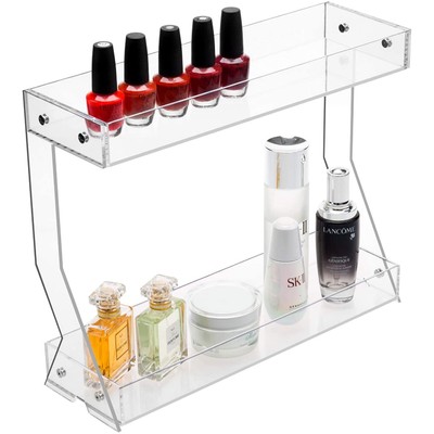 MyGift 2-Tier Clear Acrylic Cosmetics & Makeup Tabletop Storage Rack