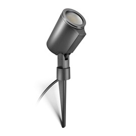 Steinel LED Spotlight Garden N, 7.86 W Floor Spotlight with Ground Spike, Automatic Twilight, 512 lm, Anthracite, Aluminium