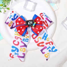 FULANSI Back to School Hair Bow Clips Cute Bow Hair Accessories Blackboard Letter Bows Hair clips Ponytail Holder Cheer Hairpin Grosgrain Ribbon Hairgrips Alligator Clips for Girls Back to School
